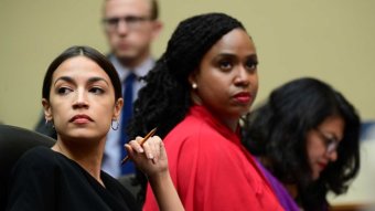 Congresswomen Alexandria Ocasio-Cortez and Ayanna Pressley.