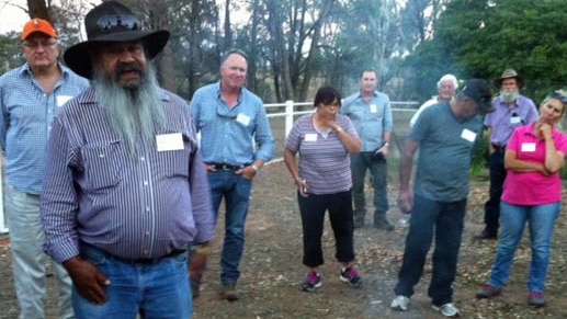 Vince Coulthard from Adnyamathanha people performs ceremony