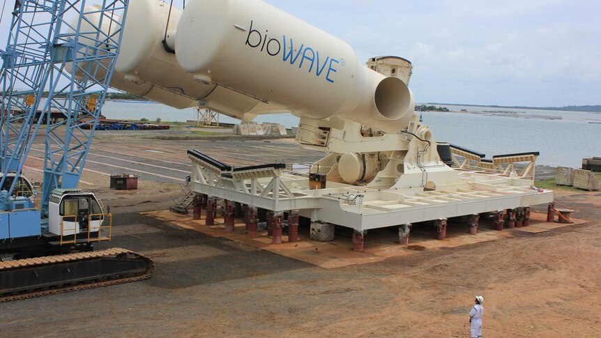 A 26-metre prototype wave power unit, to be installed off Port Fairy, in Victoria's south west.