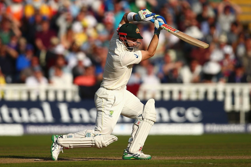 Peter Nevill drives on day three of the third Ashes Test at Edgbaston