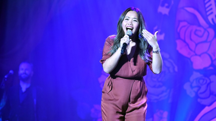 Diana Nguyen performing at the Melbourne International Comedy Festival.