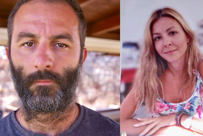 A composite image of Andreas Dimitriou and his wife Margarita