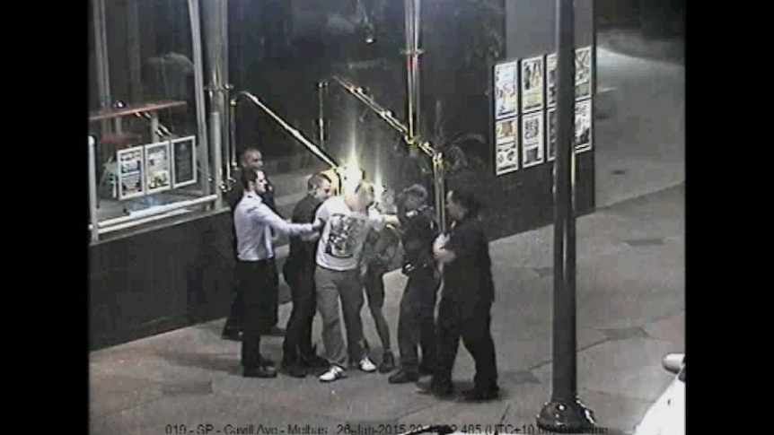 Arrest of Ray Currier shown on CCTV after police arrest colleague
