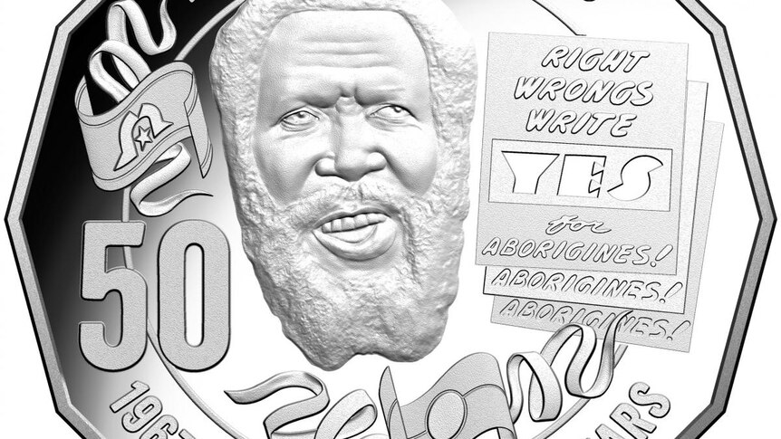 commemorative 50c coin from the Royal Australian Mint featuring the face of Eddie Koiki Mabo