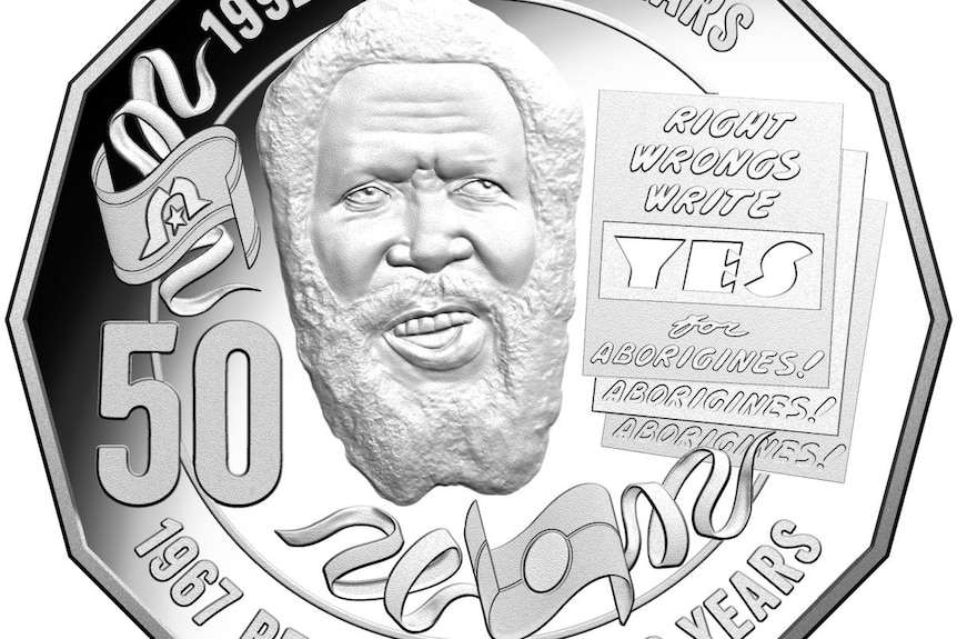 commemorative 50c coin from the Royal Australian Mint featuring the face of Eddie Koiki Mabo