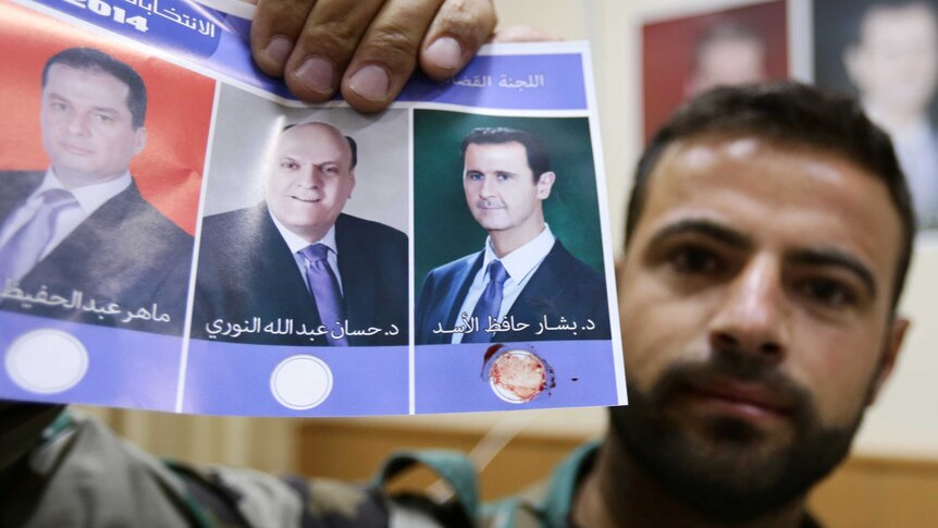Syrian man votes in presidential election