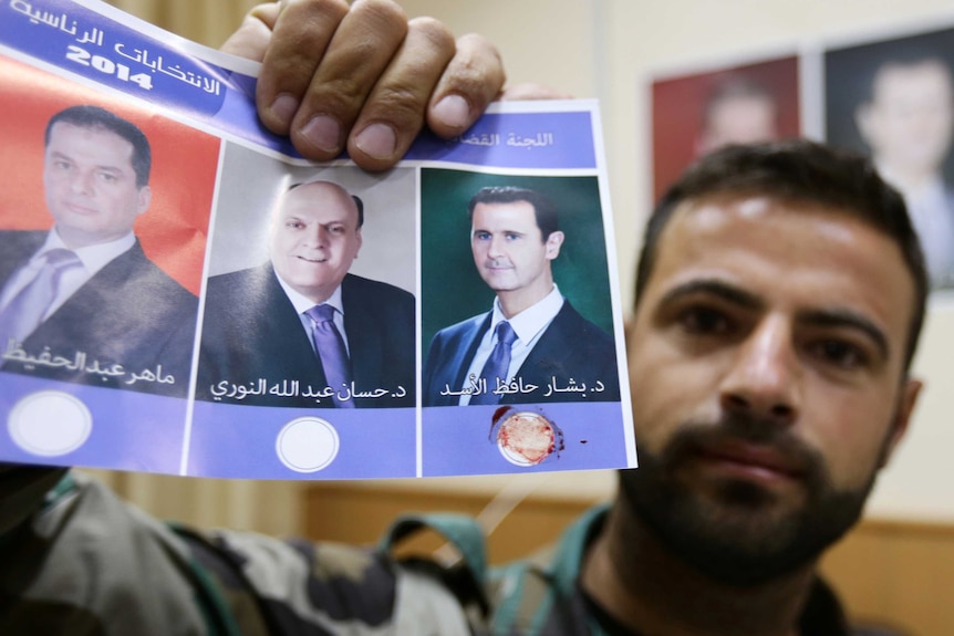 Syrian man votes in presidential election