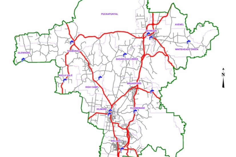 Map of the Mitchell Shire
