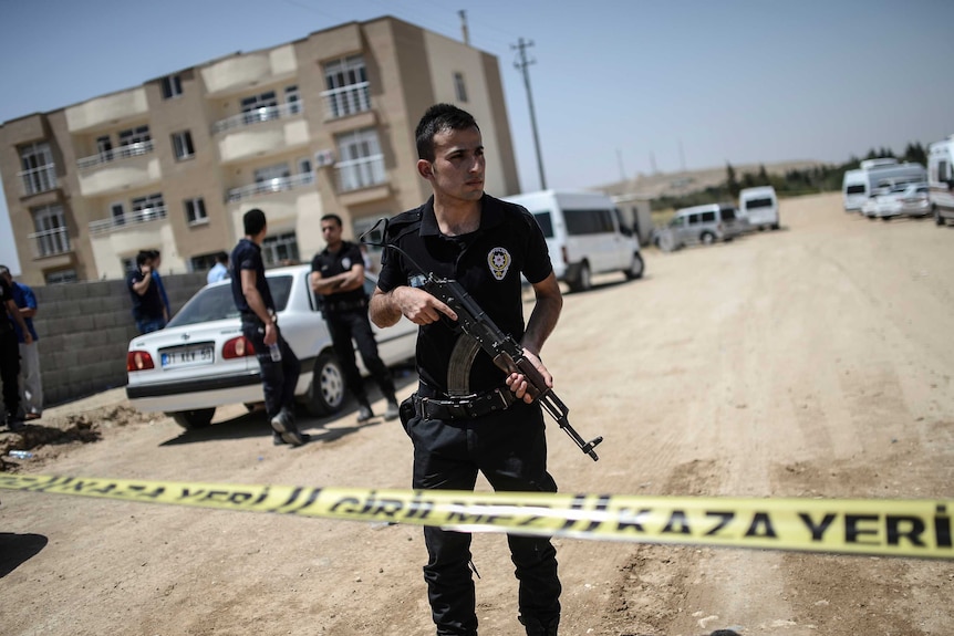 Police on guard in Turkey