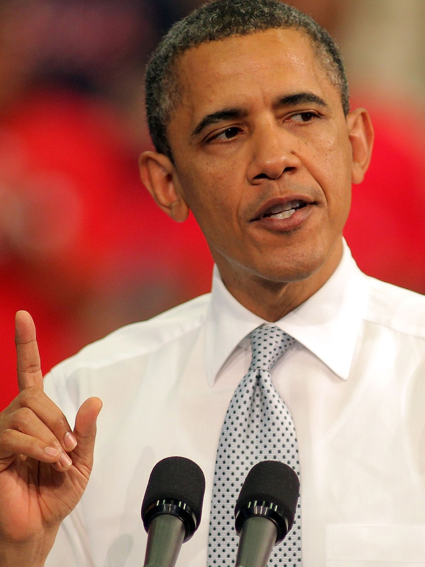 US President Barack Obama speaks on the economy.