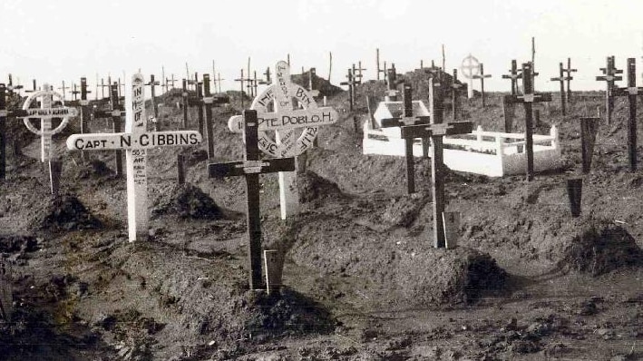 Graves at Fromelles, France following the infamous battle of July 1916.