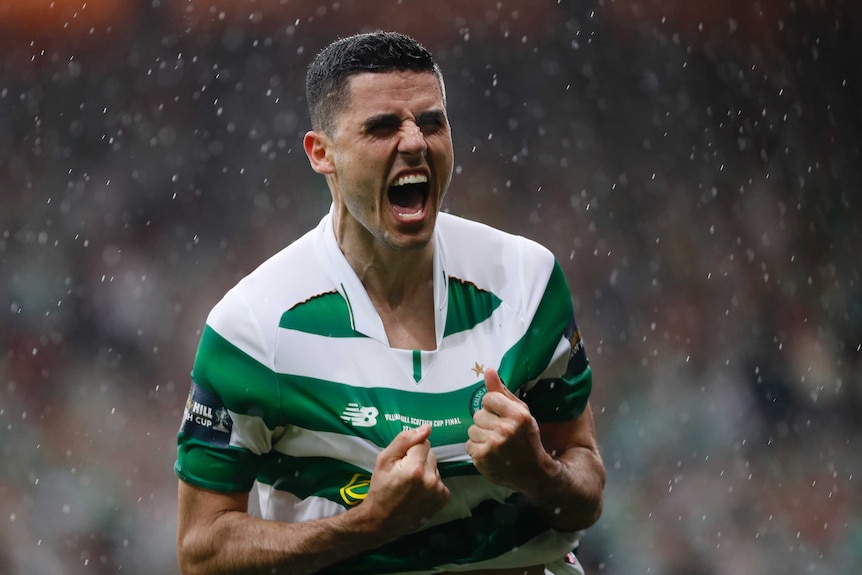 Tom Rogic scores Celtic's winner in the Scottish Cup final