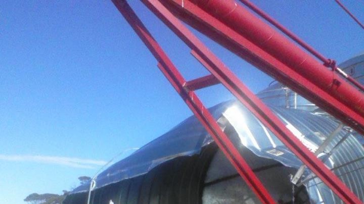 Silo damaged by the stormy weather at Loxton