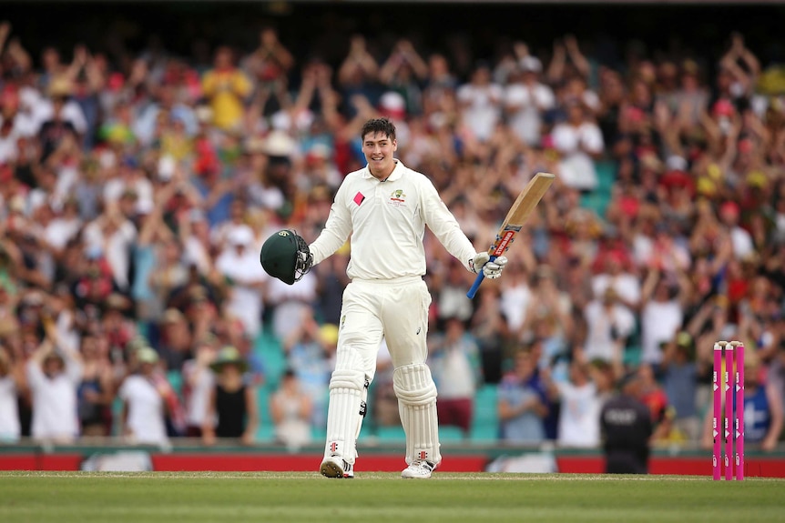 Matt Renshaw celebrates maiden Test ton