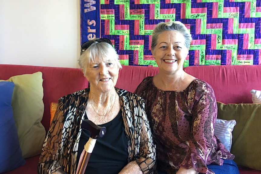Yvonne Smith (right) and her mother Narine attend a meeting in Darwin to discuss the Pensioners and Carer Concession Scheme.