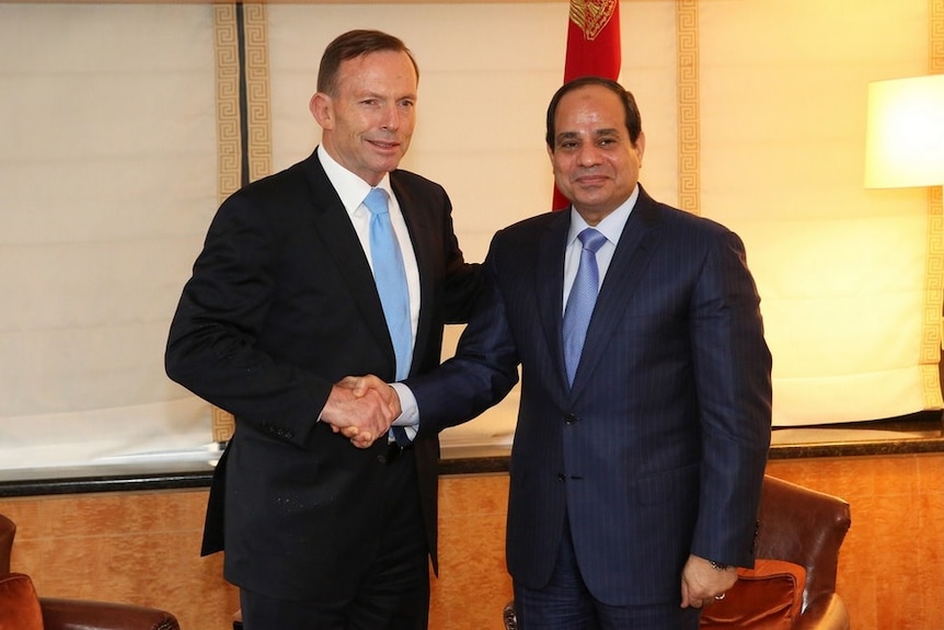 Tony Abbott meets with Egyptian president Abdel Fattah al-Sisi