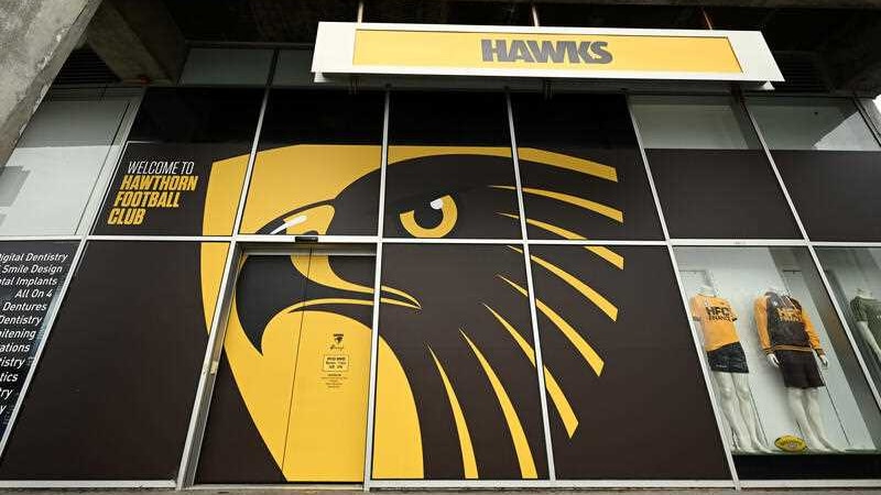 Hawthorn Hawks signage at the clubs headquarters in Melbourne.
