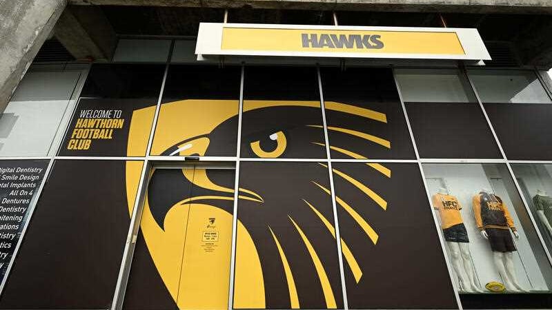 Hawthorn Hawks signage at the clubs headquarters in Melbourne