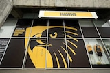 Hawthorn Hawks signage at the clubs headquarters in Melbourne.