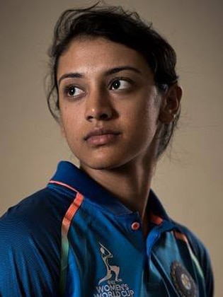 Indian cricketer Smriti Mandhana studio portrait.