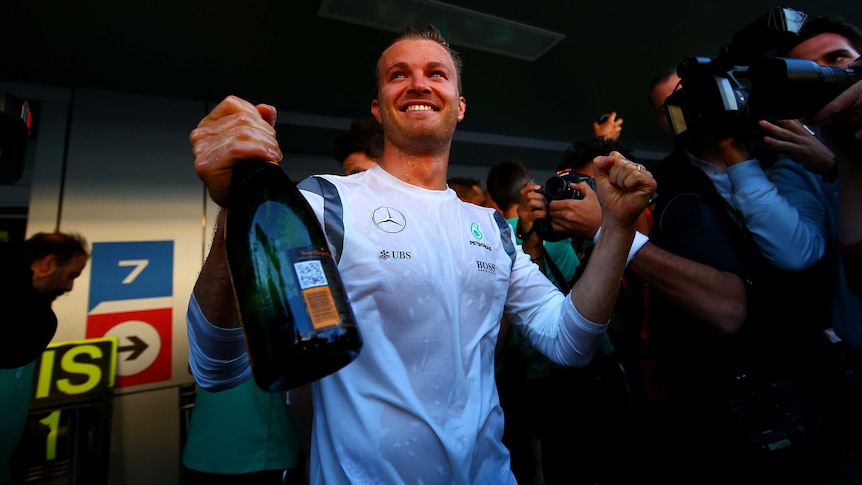 Nico Rosberg celebrates Russia GP win