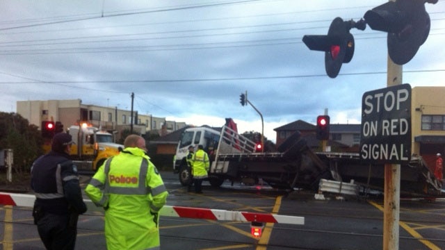 Truck collides with train at Bonbeach level crossing