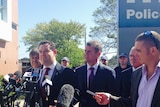 NSW Police Minister Stuart Ayres and Premier Mike Baird announcing crime prevention orders
