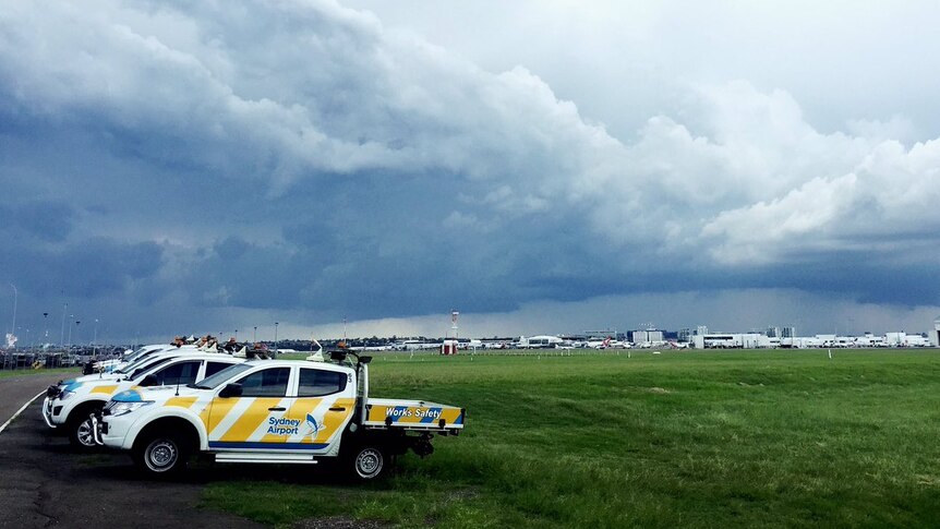 Storm clouds above Sydney airport