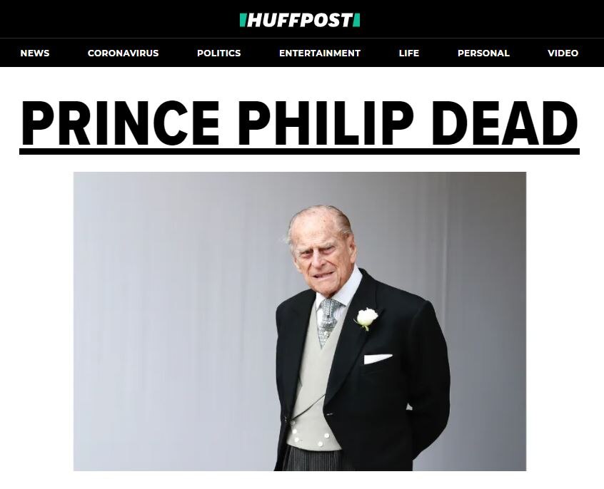 Huffington Post after the death of Prince Philip.