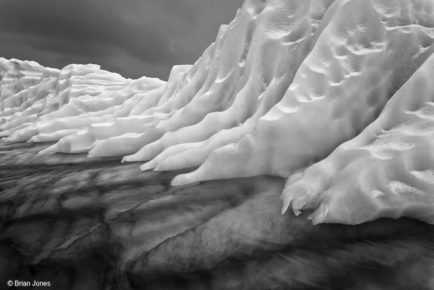 Monochrome winner, Iceberg at Paradise Harbour, by Brain Jones.