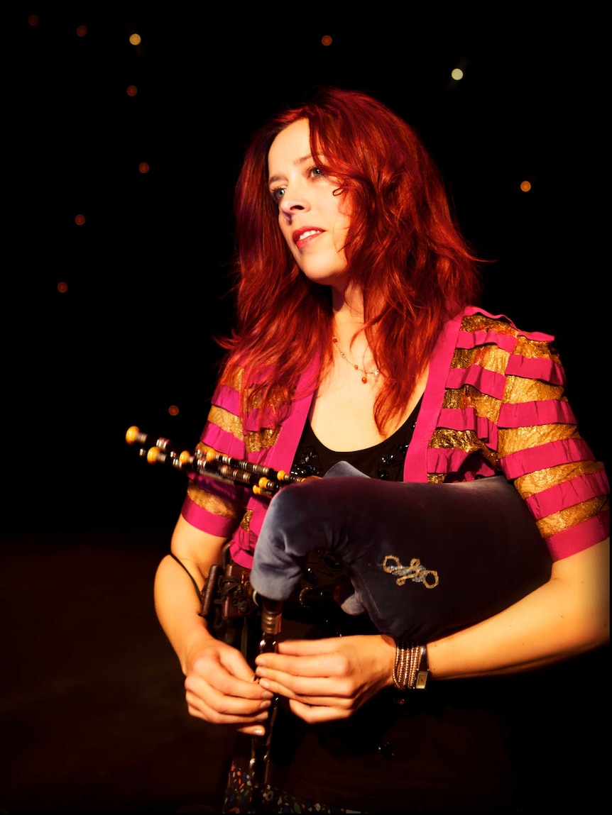 Kathryn Tickell, with Northumbrian pipes