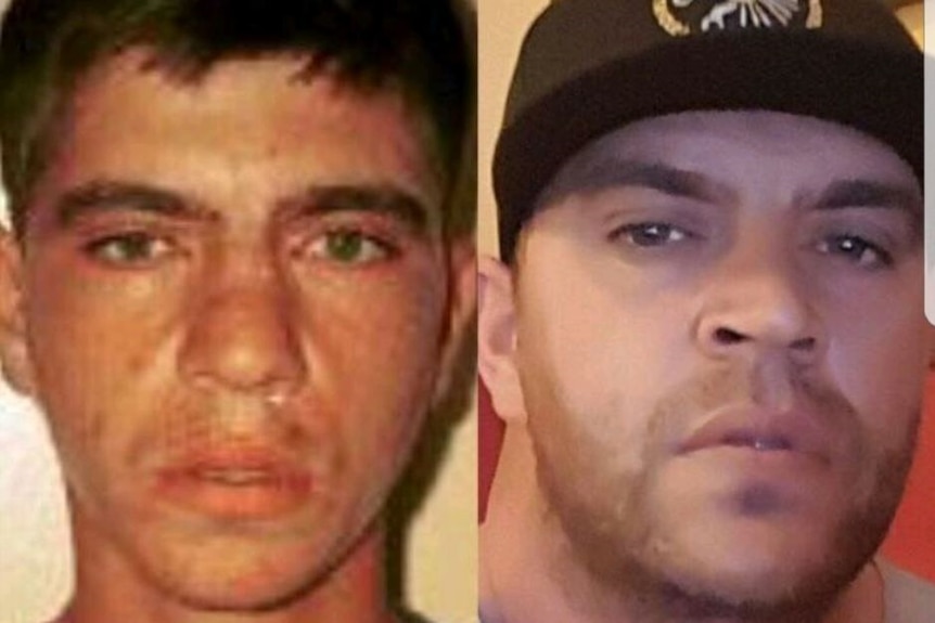 Two photos side by side of the same man, before and after he attended rehab for his heroin addiction