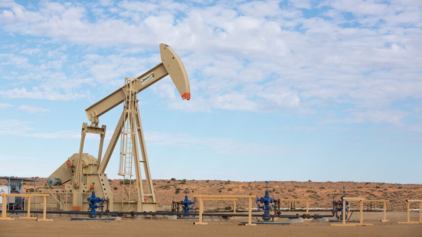 an oil drill in the outback