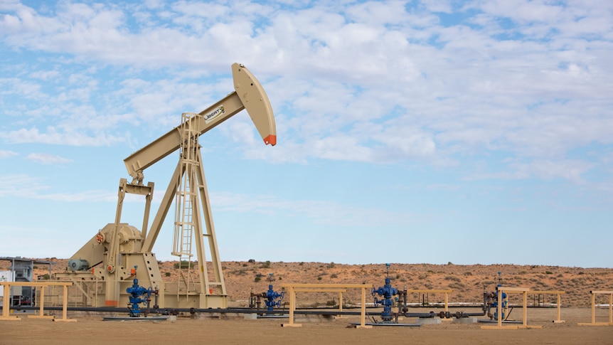 an oil drill in the outback