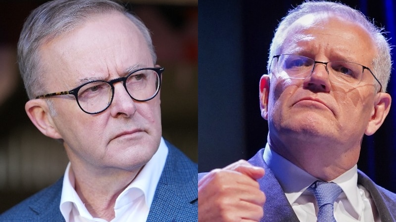 A composite image of Anthony Albanese and Scott Morrison