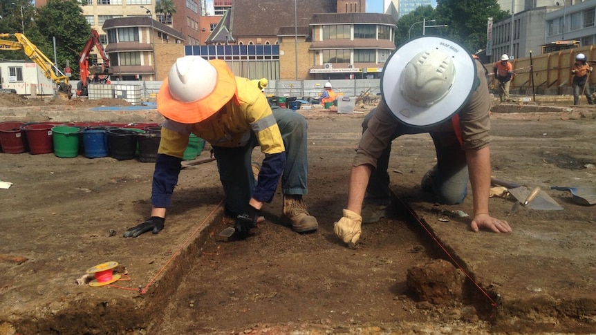 Archaeologists digging at Parramatta