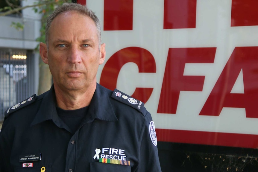 Steve Warrington is pictured outside CFA headquarters.