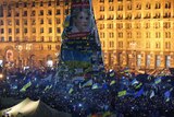 Pro-EU protesters gather in Independence Square in Kiev