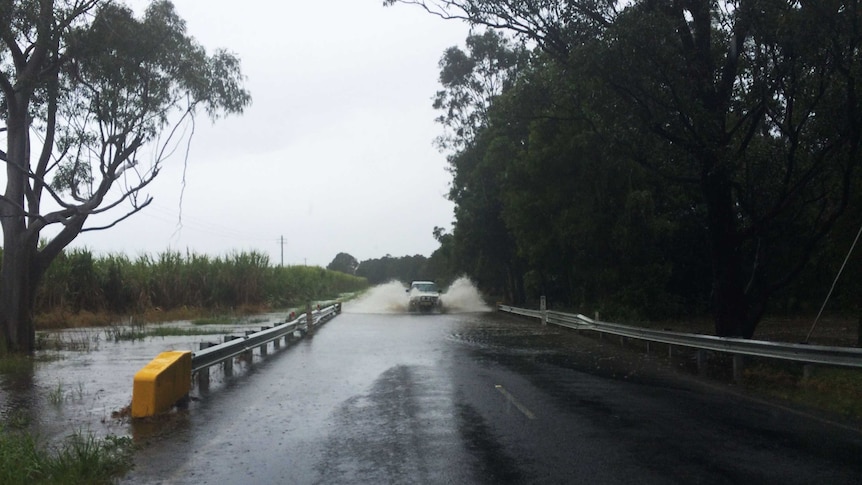 Ross Lane at Lennox Head during a flood