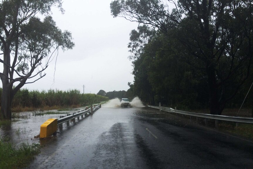 Ross Lane at Lennox Head during a flood