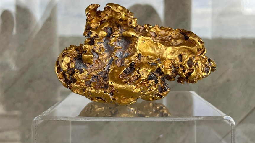 a shiny gold nugget