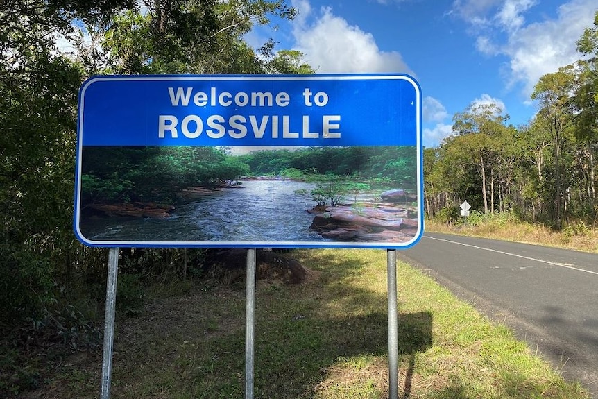 Rossville welcome sign in far north Queensland on 4 September, 2020.