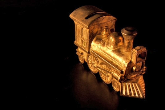 Gold train money box