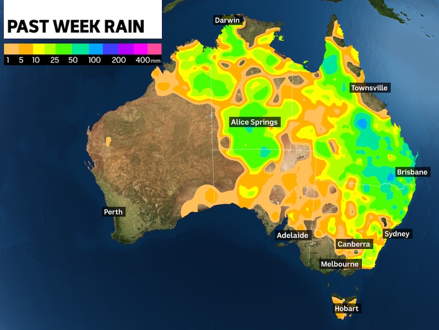 The rainfall totals over the last week