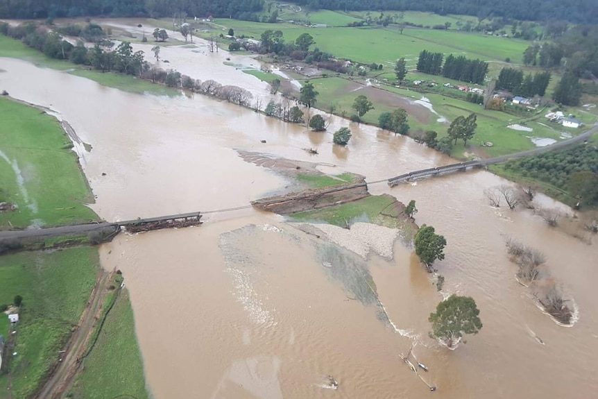 The Kimberley Rail Bridge, which spans the Mersey River, has partially collapsed.