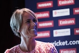 Belinda Clark is seen during the announcement of the 2020 World Twenty20 tournament at the Melbourne Cricket Ground.