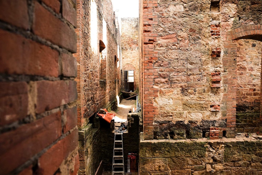 The interior of the ruins.