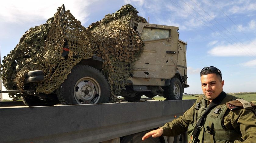 An Israeli officer was killed when his patrol along the Gaza border was hit by a roadside bomb.