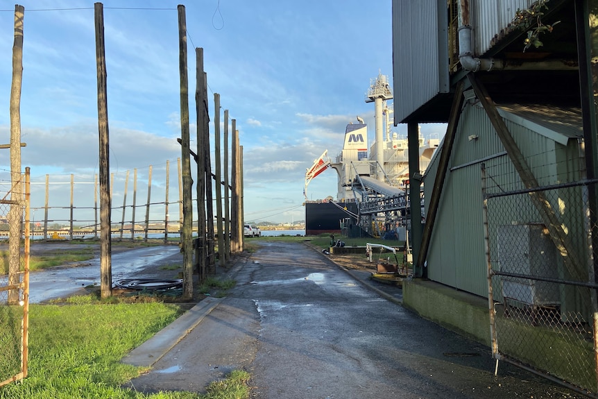 The back streets of a Newcastle dock.