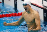 China's Sun Yang shouts after winning the 400m freestyle final at the London 2012 Olympic Games.